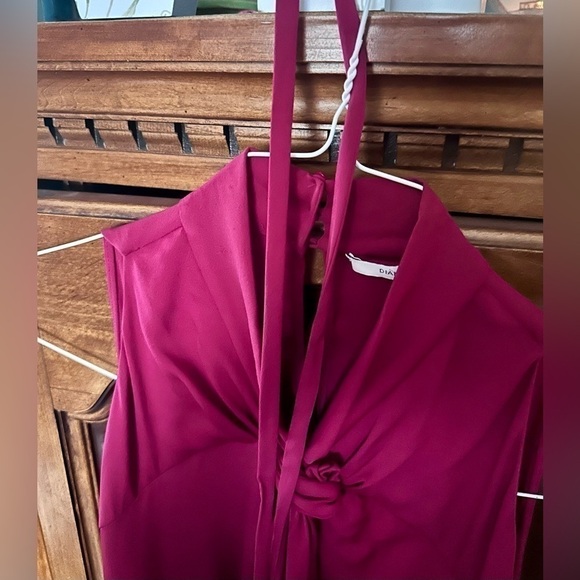 Diane von Furstenberg DVF "Morana" Raspberry Sleeveless Silk Dress Size 2 - Picture 6 of 10